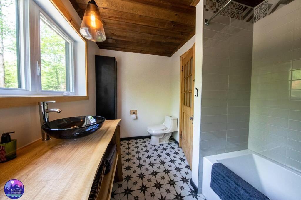 Chalet Deschamps- Spa- Chien Accepte- Nature- Estrie Mansonville Exterior photo